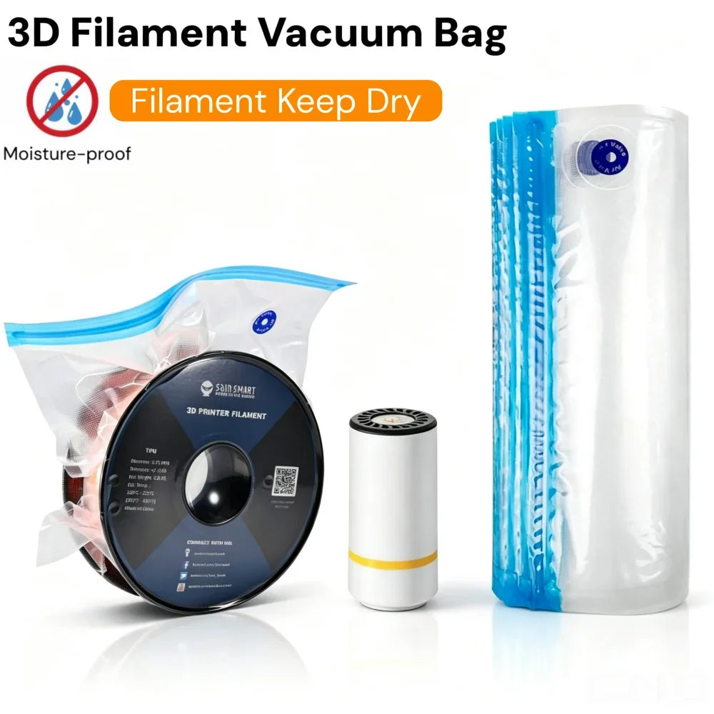 3D Printer Filament Storage Bag Kit with Pump,  PLA/ABS/PETG Filament Dryer Safekeeping Humidity Resistant For 3D Printer Parts