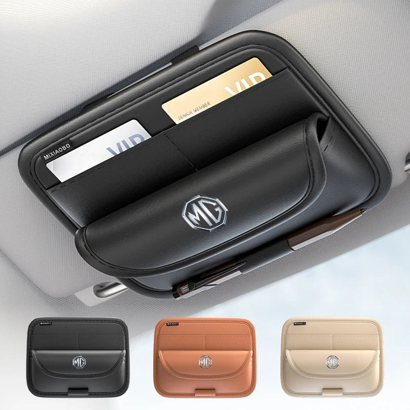 Car Sunglasses Storage Box Visor Glasses Case Card Holder Interior For Morris Garages MG 6 3 5 7 TF ZR ZS HS GS GT Hector