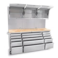 OEM Wholesale Stainless Steel Mobile Workbench Cabinet 72-Inch Rolling Large Tools Cabinet Garage With 15 Drawers