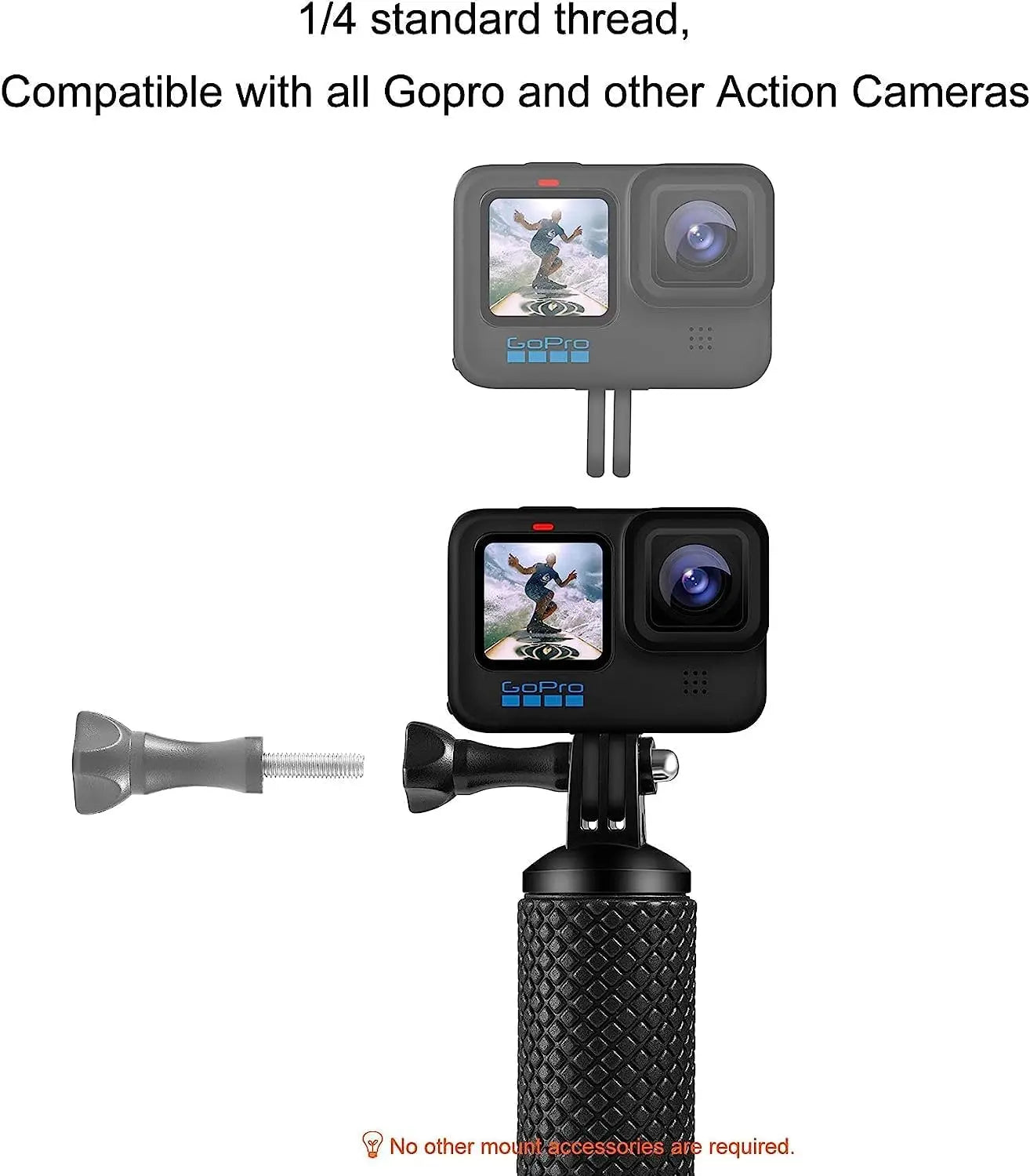 Waterproof Handheld Underwater Sport Selfie Stick Monopod Pole Floating Hand Grip Diving Handle Tripod Mount for HD Geekpro