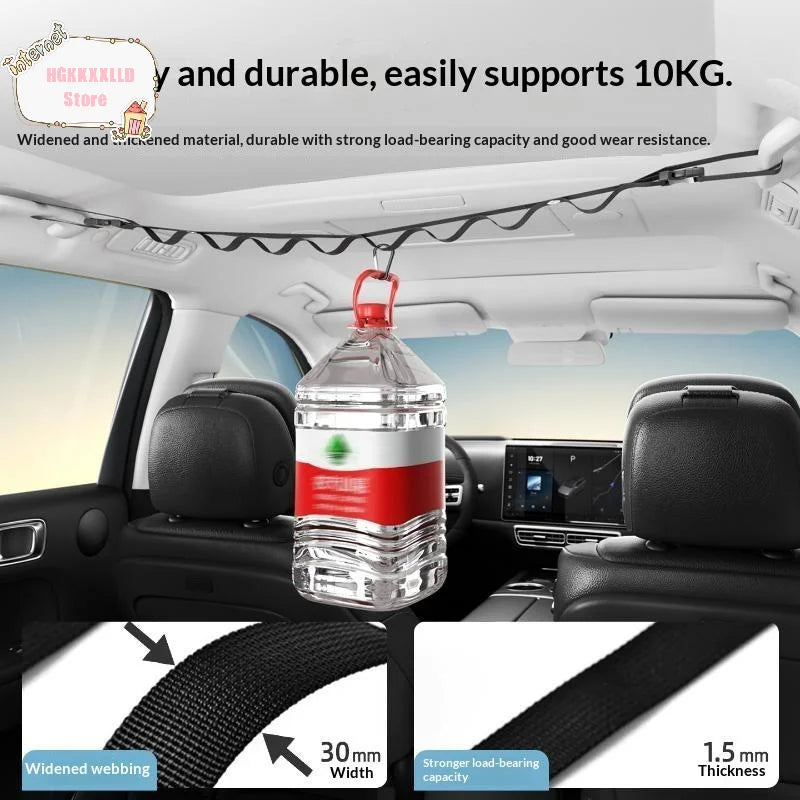 *_*Car Clothes Drying Rope Adjustable Multifunctional Hanging Hanger for Vehicle Rear Seats Road Trip Camping Travel Use