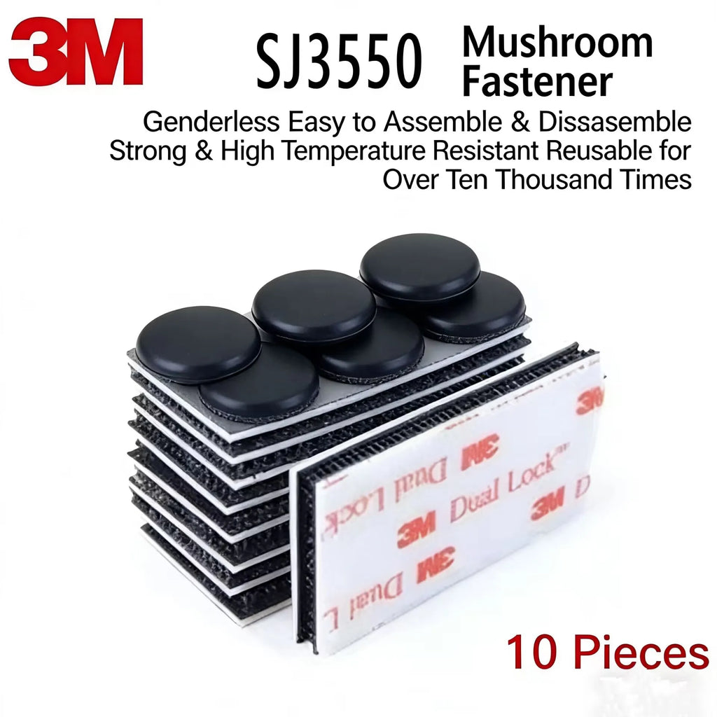 10PCS 3M Mushroom Head Adhesive Tape High Quality Dual Lock Clasp Wavy Lockable Reclosable Double Sided Adhesive Fastener Tape