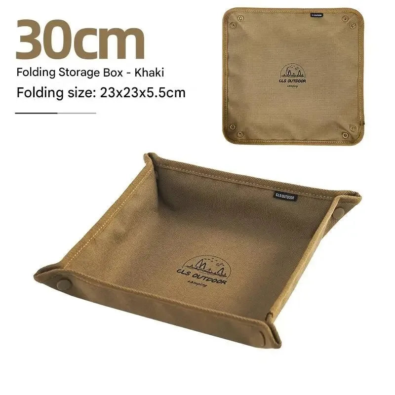 Outdoor Camping Storage Tray Home Travel Storage Box Camping Portable Folding Table Stacked Square Clutter Storage Tray