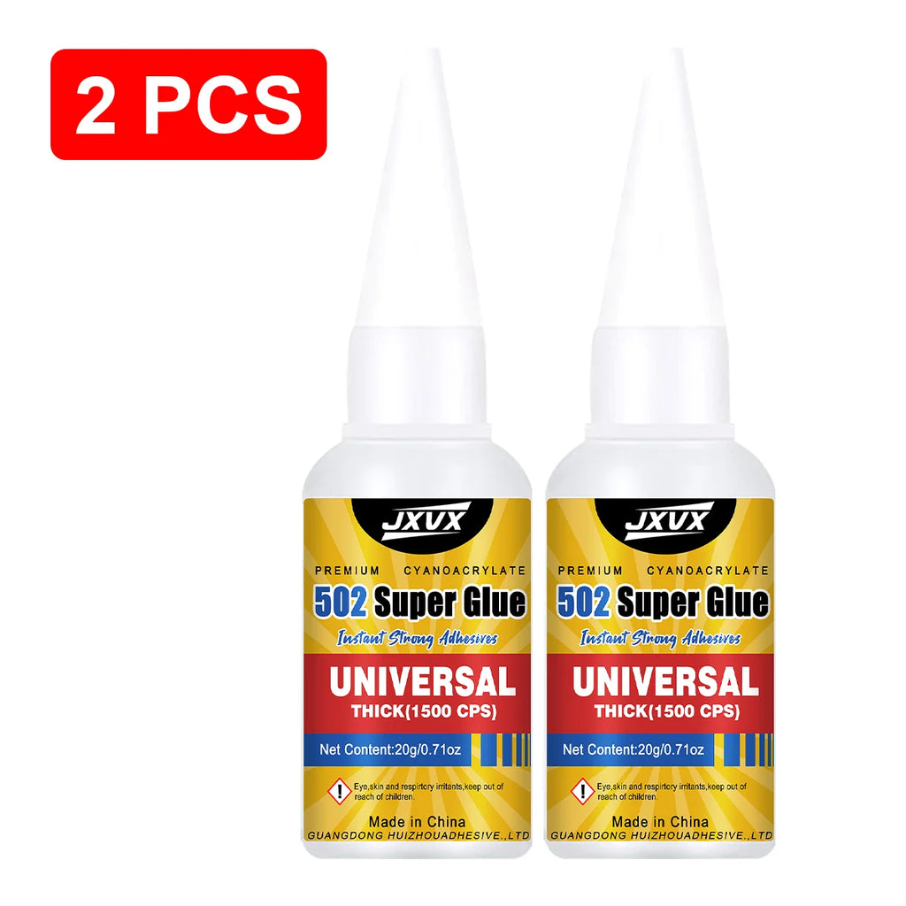 JXVX New 20g 502 Super Glue Quick-drying Cyanoacrylate Instant Leather Rubber Wood Glass Metal Strong Bond Liquid Adhesive Tool