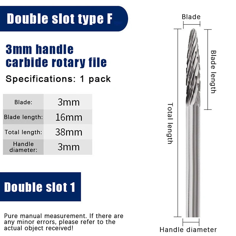 Tungsten Carbide Rotary File Hard Alloy Rotary Bur Drill Bit 3mm Shank Engraving Cutter Grinding Head For Metal And Plastic