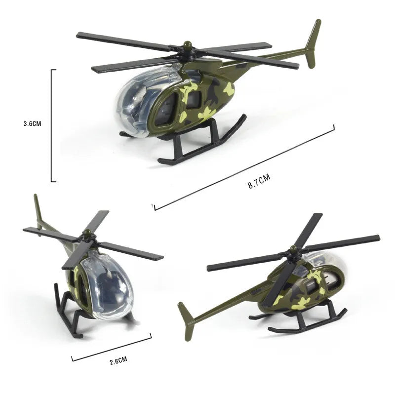 Alloy Helicopter Model Toys MINI Aircraft Military Collection Decorations Simulation Airplane Toys For Kids Boys Birthday Gift