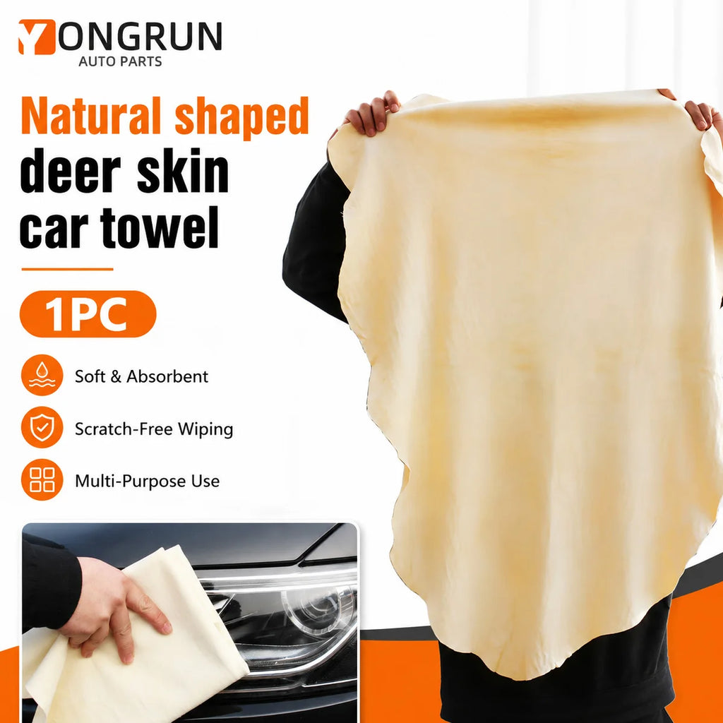 YONGRUN 1PC 40x70cm Natural Styling Cleaning Cloth For Vehicles Cars Home Care Motorcycles Naturally Dried Suede Car Wash Towels