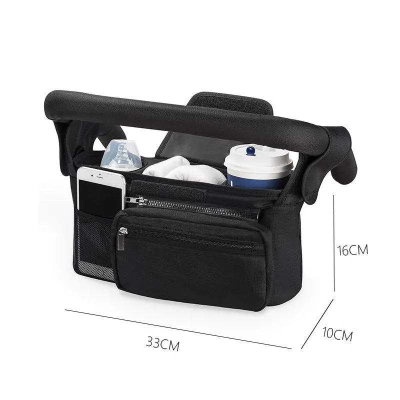 Stroller Bag Baby Diaper Mummy Bag Large Capacity Stroller Organizer Cup Holder Feeding Bottle Stroller Accessories Hanging Bag
