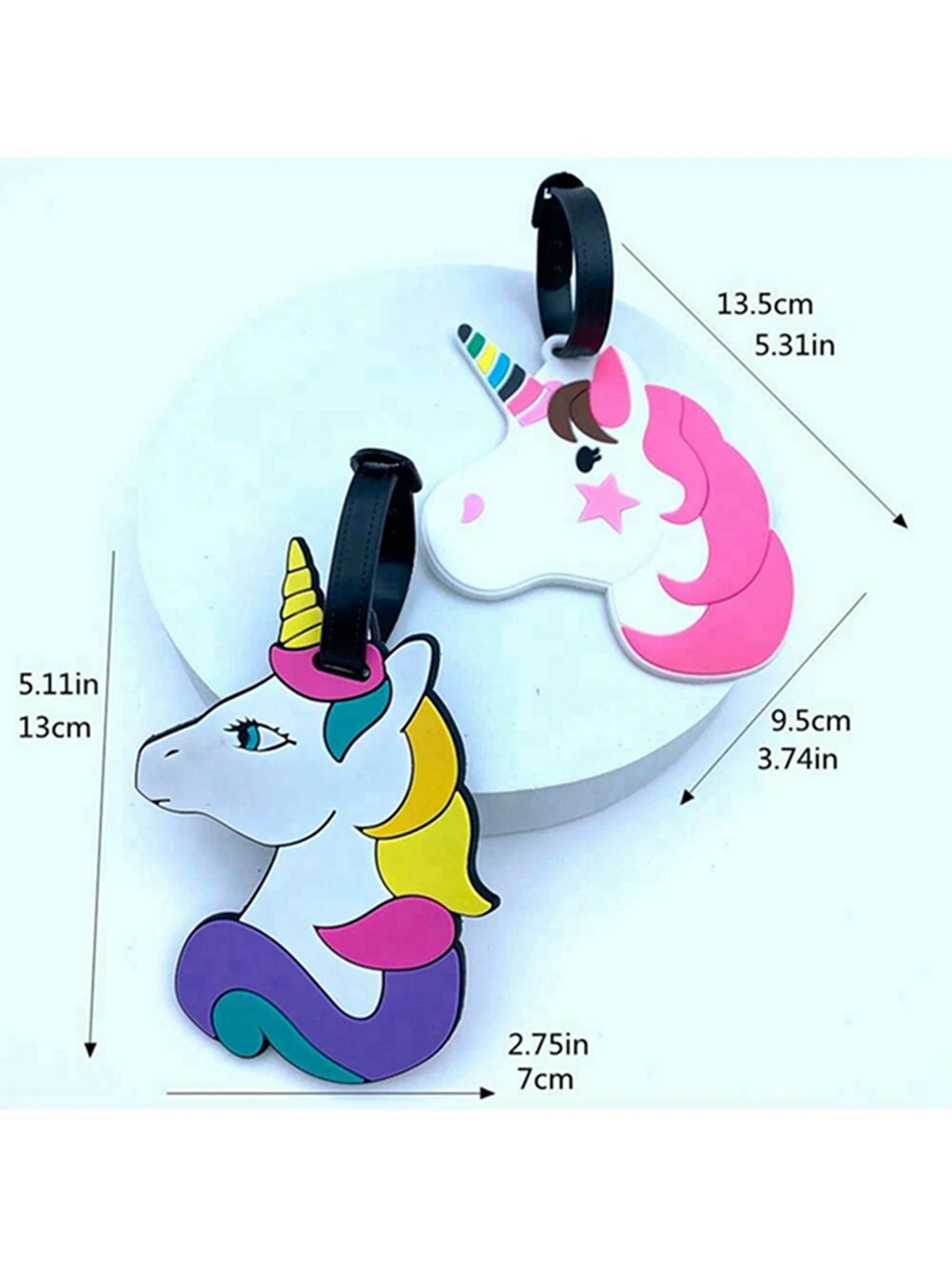 1PCS Cute Unicorn Boarding Hanger Luggage Tag Station Airport Check in Trolley Box Items Loss Prevention Identification Label