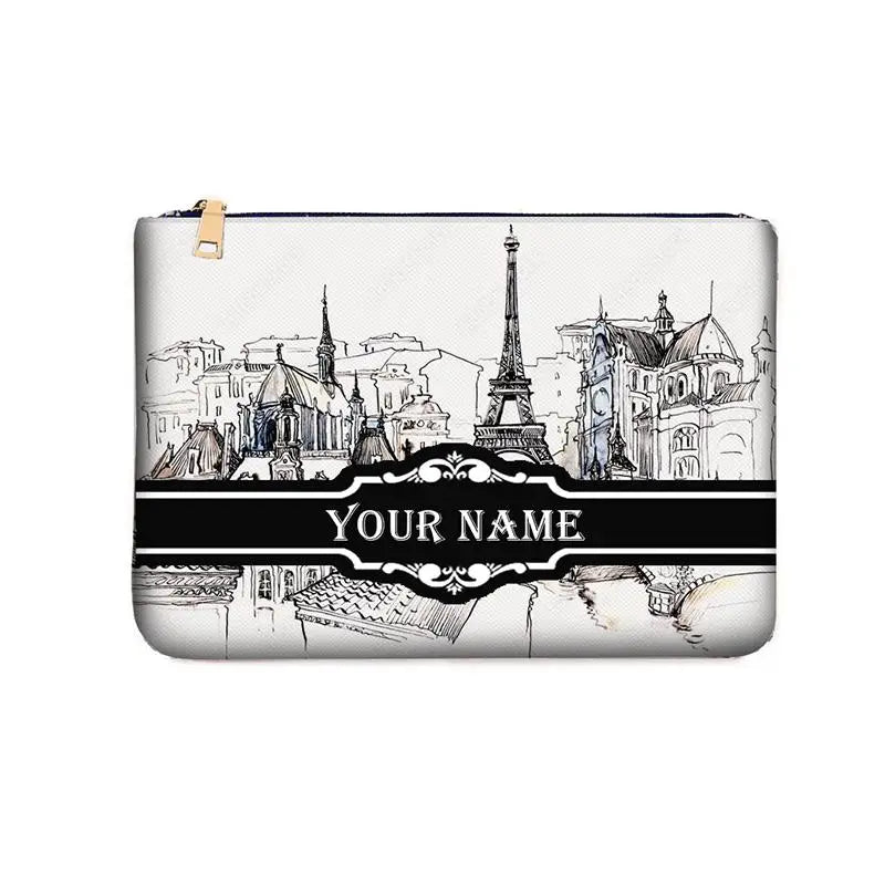 Canvas makeup bag WOMAN BAG Fashion Designer Party Clutch Personalized Custom Print Name Letter Beach Bag Travel Cosmetic Bag