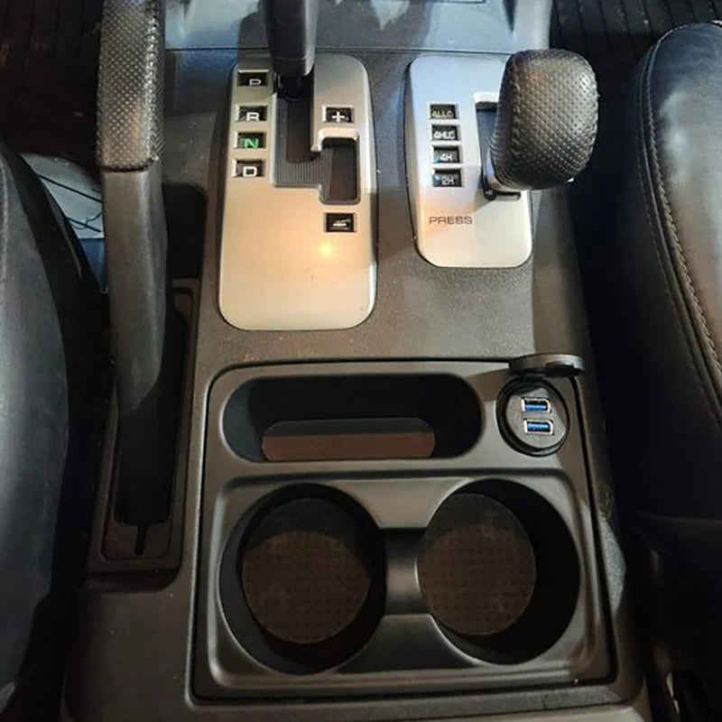 With USB Water Cup Holder for V73 V75 V77 Mitsubishi Pajero 3 Console Box Cup Holder Shogun Montero Interior