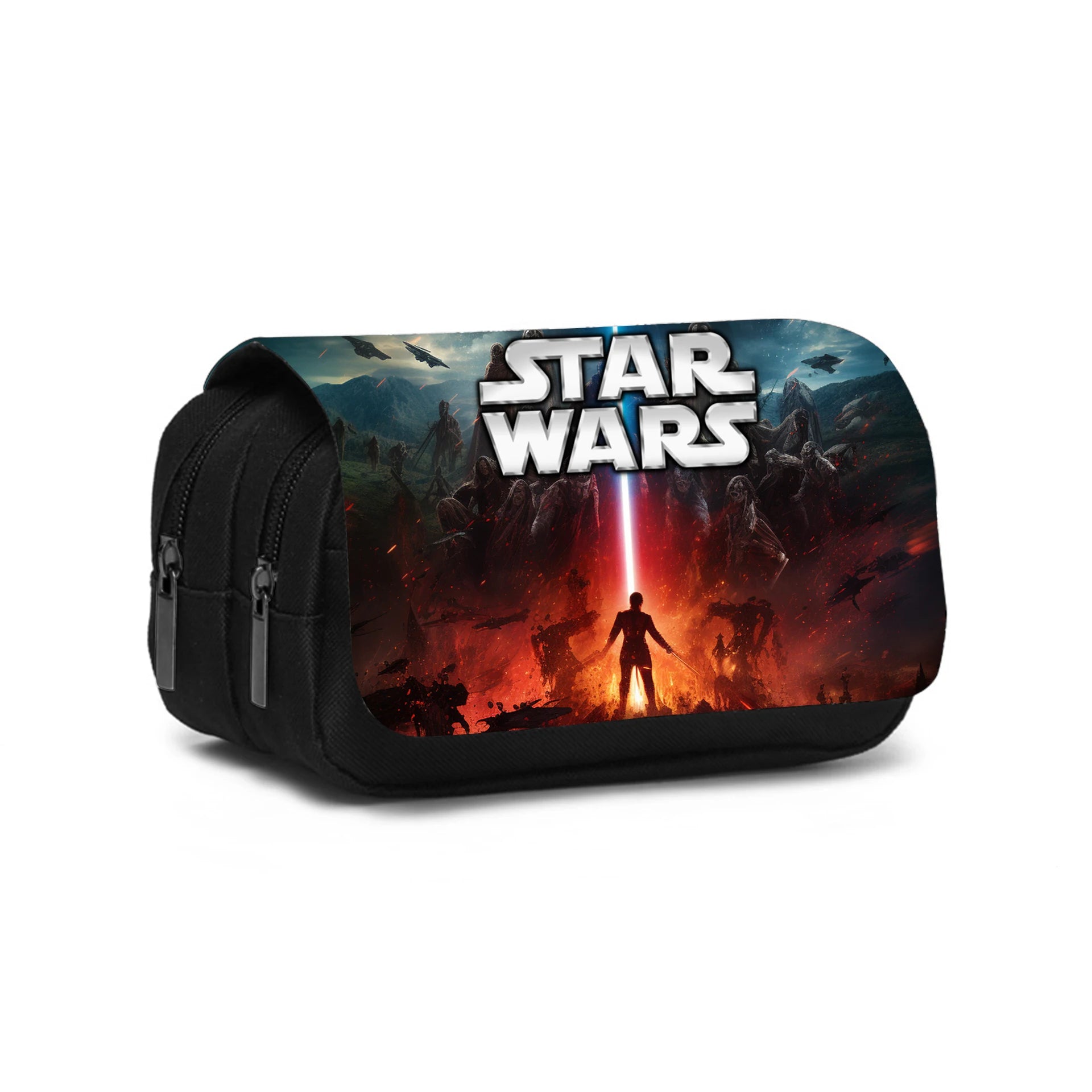 Star Wars Movie Double layered Pencil Case Large Capacity Stationery Organizer Bag for Boy Girls and Students Pen Bag