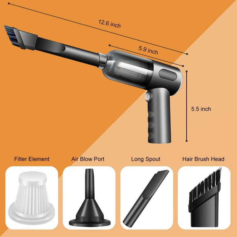 690000Pa Wireless Car Vacuum Portable Quick Charge Wet Dry Dual-Use Cleaner Handheld Vacuum Cleaner for Home Office Car