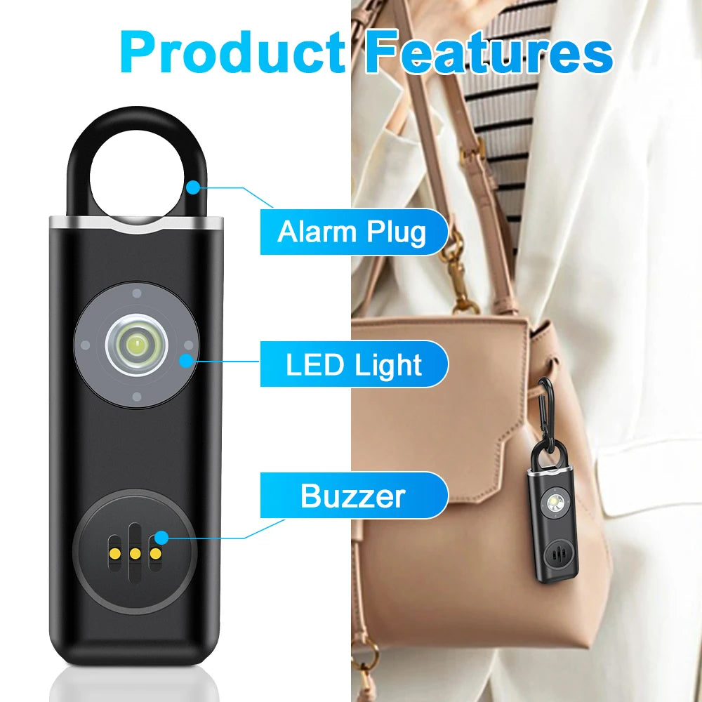 Hollarm Siren Self Defense Personal Alarm for Women, Children, Elderly 130dB Loud Rechargeable Keychain Alarm with LED Light