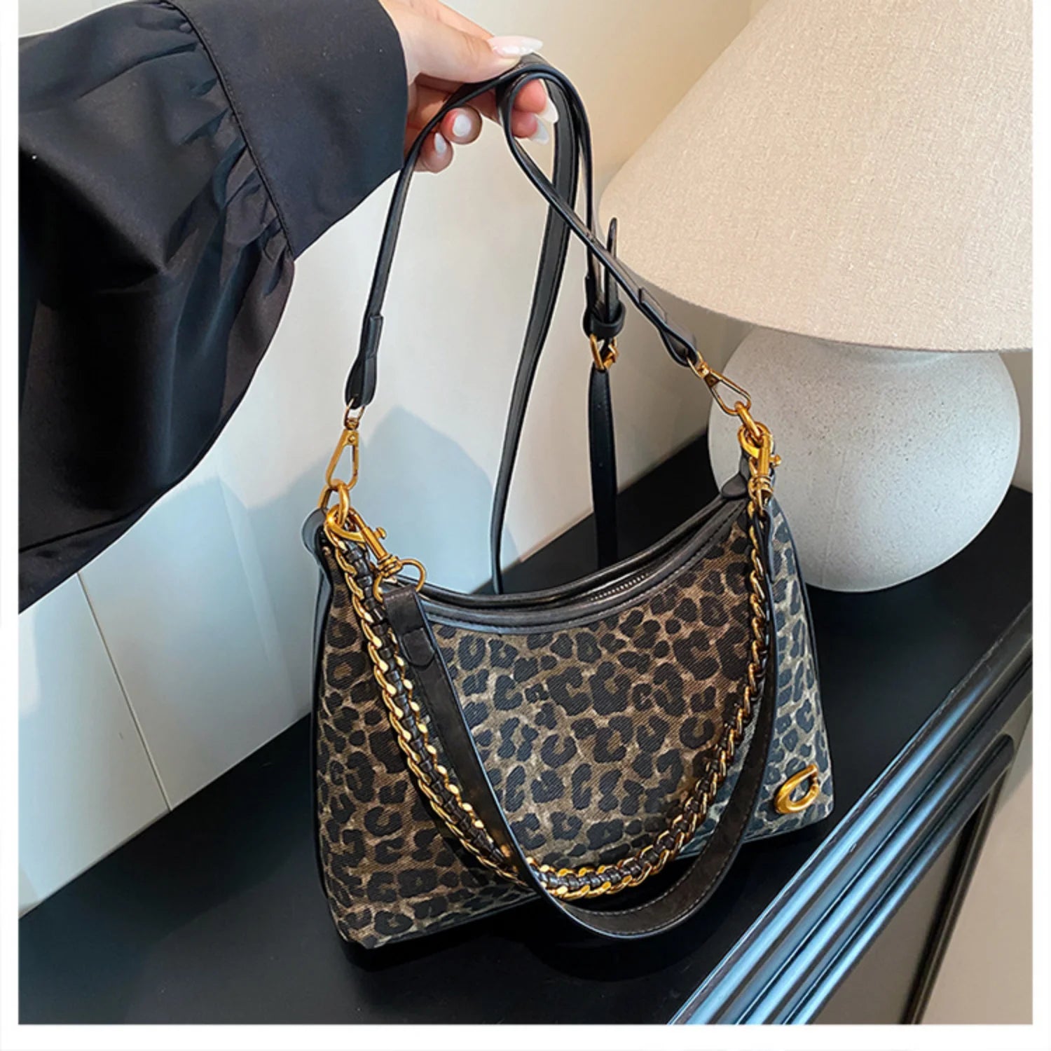 2026 leopard print chain bag - Women's Y2K new single shoulder crossbody bag - Unique design handbag for the fashion minority