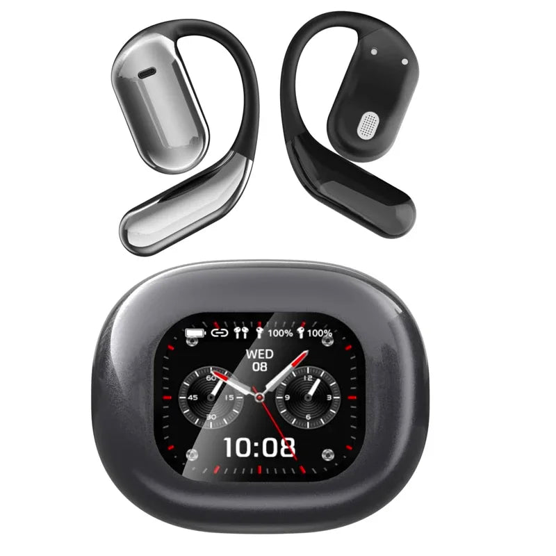 UYUXIO Real Time Translation Wireless Earbuds with 144 Language OWS LCD Touch Screen Earphone AI Language Headphone for Business