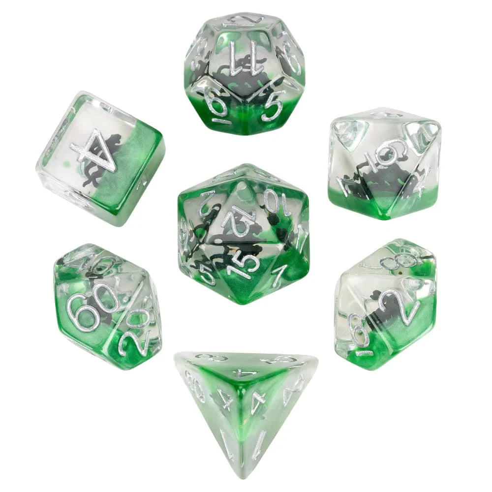Cusdie 7 SKULL DND Dices Transparent D4 D6 D8 D10 D% D12 D20 Polyhedral Dice Set for D&D Pathfinder Role Playing Board Games