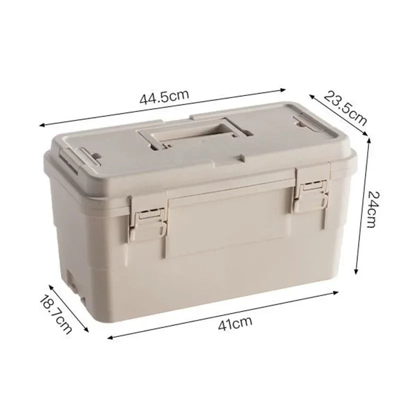 Household Flip Double-layer Tool Organizer Box Multifunctional Camping Hardware Tools Storage Boxes Multiple Stacks Tool Case