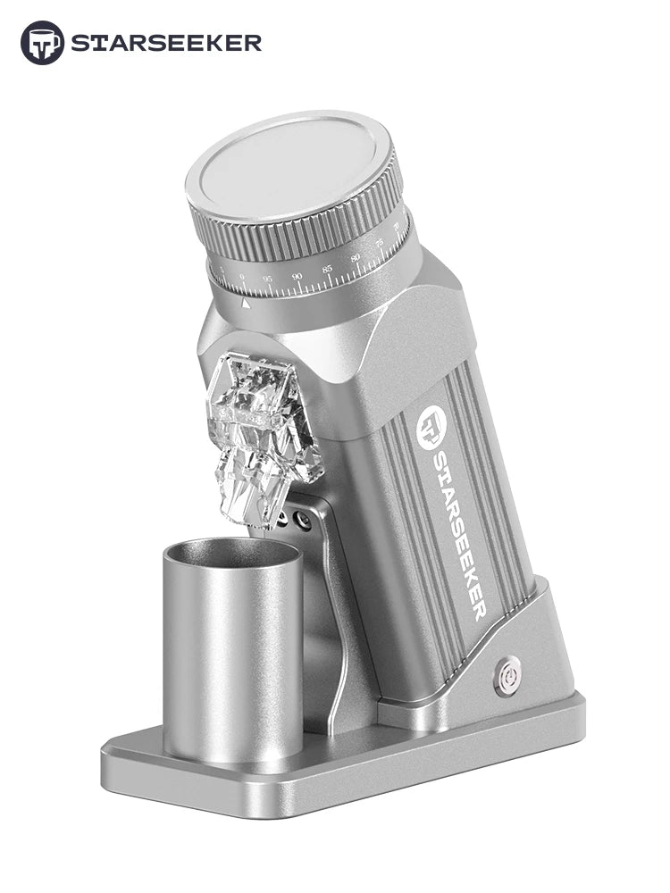 STARSEEKER E64 Electric Coffee Grinder 64MM Espresso Titanium Flat burr Stepless Fineness Adjustment Home Bean Grinder Black