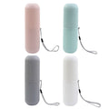 Portable Travel Toothbrush Box Vertical Striped Mouthwash Cup Toothpaste Tube Organizer Toothware Storage Case for Bathroom & Ou