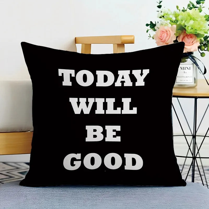 Black and White Ins Style Double-sided Printed pillow cover Short plush Suitable living rooms bedrooms sofas throw cushion cover
