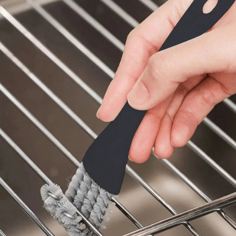 Houseeker BBQ Grill Barbecue Cleaning Brush V-shaped Hooked Brush Scraper Multifunctional Grill Net Oven Baking Tray Clean Tools