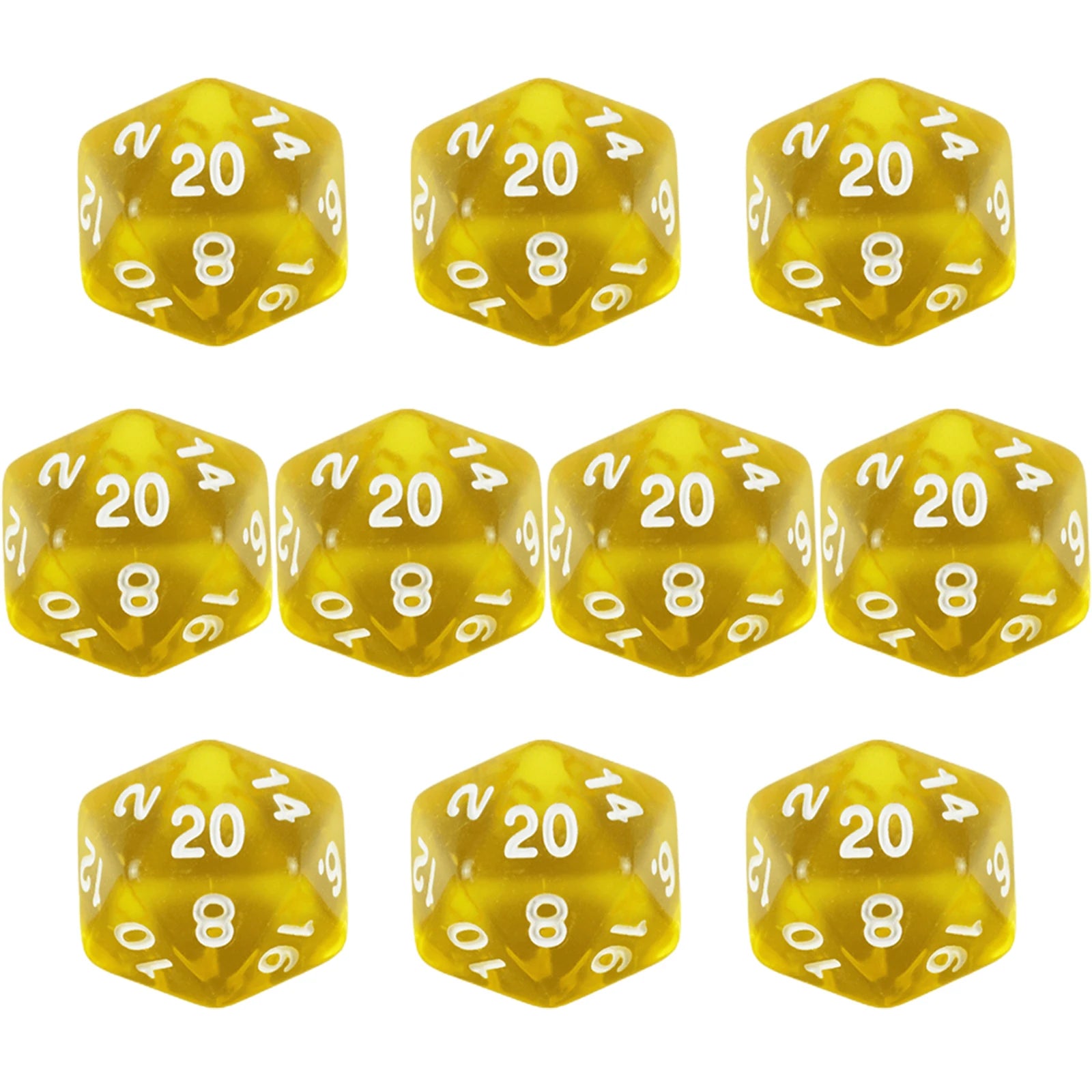 D20 Dice Set 10pcs/set Polyhedral 20 Sided Transparent Dice for Role Playing DND COC Entertainment Board Game