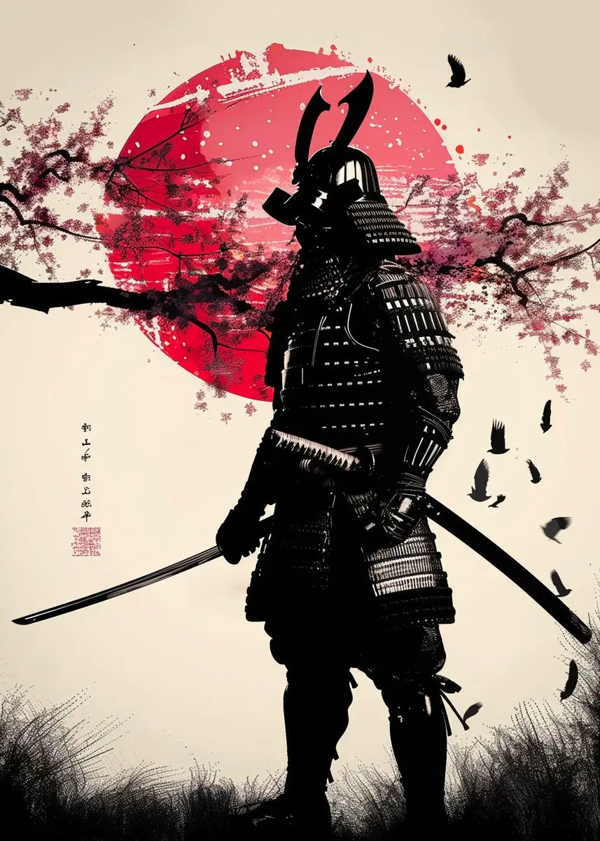 Japanese Samurai Geisha Umbrella Bonsai Sakura Art Poster Landscape Canvas Painting Wall Prints Picture for Room Home Decor