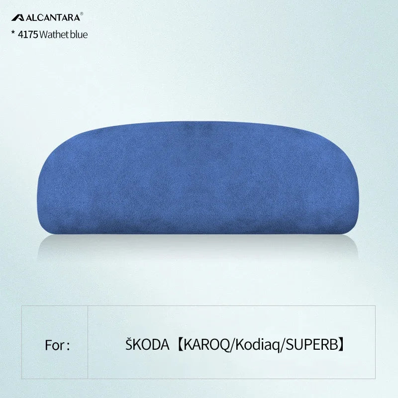 For Skoda Karoq Superb Kodiaq Alcantara Suede Car Eyewear Case Box Sunglasses Holder Glasses Storage Box Auto Accessories