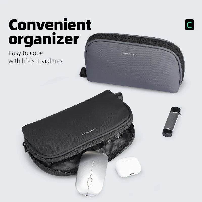 MARK RYDEN Digital Accessories Storage Bag Portable Travel Electronics Organizer Multi-Pocket Handbag