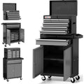 40-Inch Rolling Tool Chest with Detachable Top, Portable Cabinet for Workshop and Garage Storage, Black