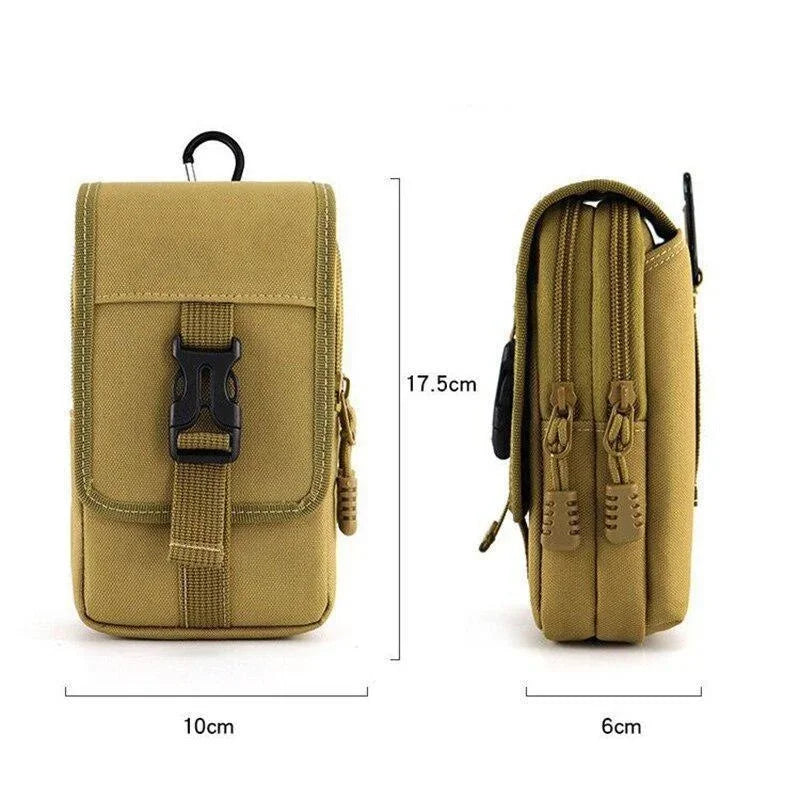 Outdoor Waterproof Military Waist Pack Men Phone Pouch Camping Hunting Tactical Waist Bag Double Layer Men's Purse