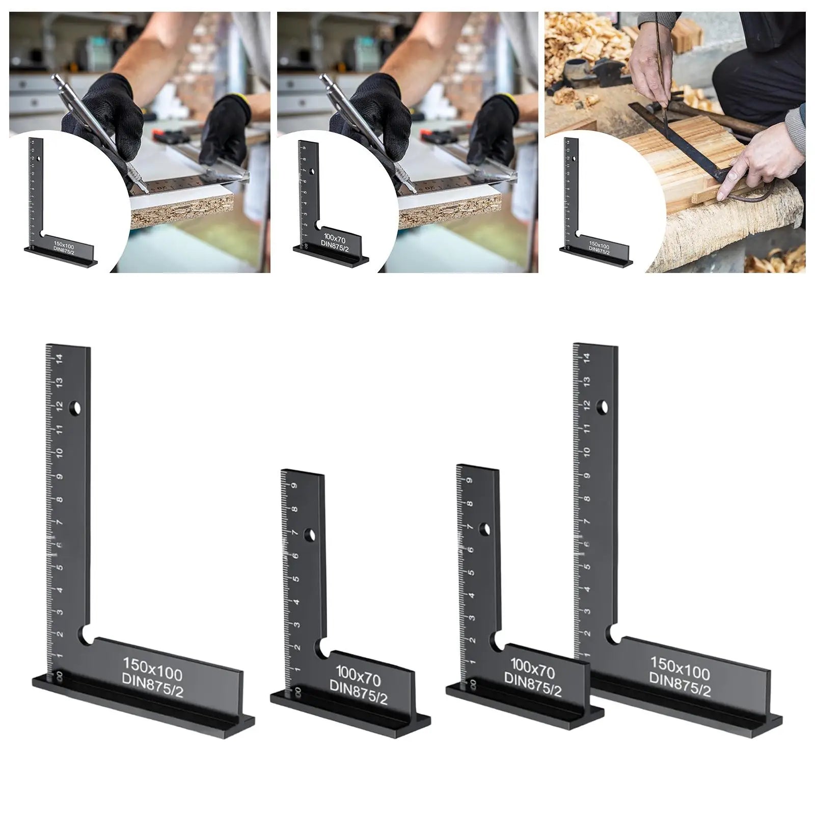 Metric Metal L Square Ruler High Precision Right Angle Measuring Tool for Machinist and Carpenter Applications