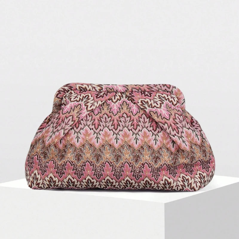 Summer Bohemian Women Evening Bag European American Fashion Clutch Bag Retro Jacquard Pleated Cloud Bags Portable Elegant Purse