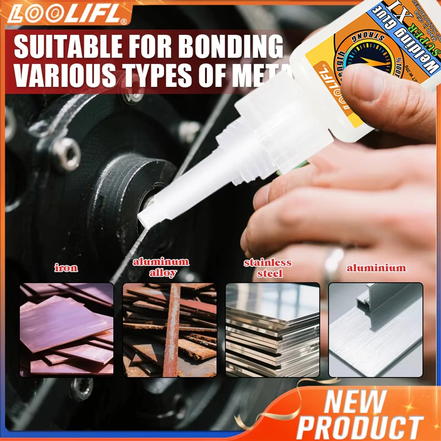 LOOLIFL Multi Purpose Super Glue Strong Fast Drying Adhesive Cyanoacrylate for Metal Plastic Glass DIY Bonding Liquid Glue Tool