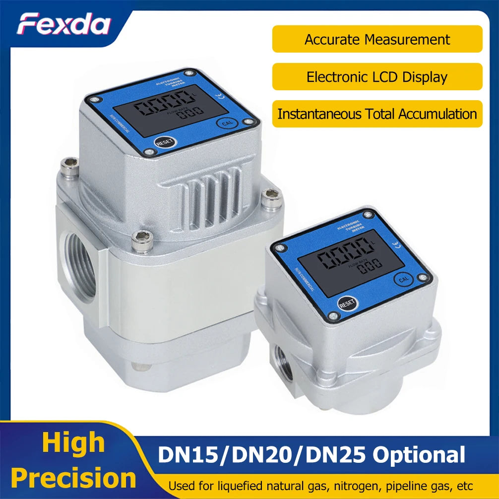 High Precision Gas Flow Meter Digital LCD Display Roots Flowmeter for Liquefied Natural Gas Oxygen Industry-Grade DN15/20/25