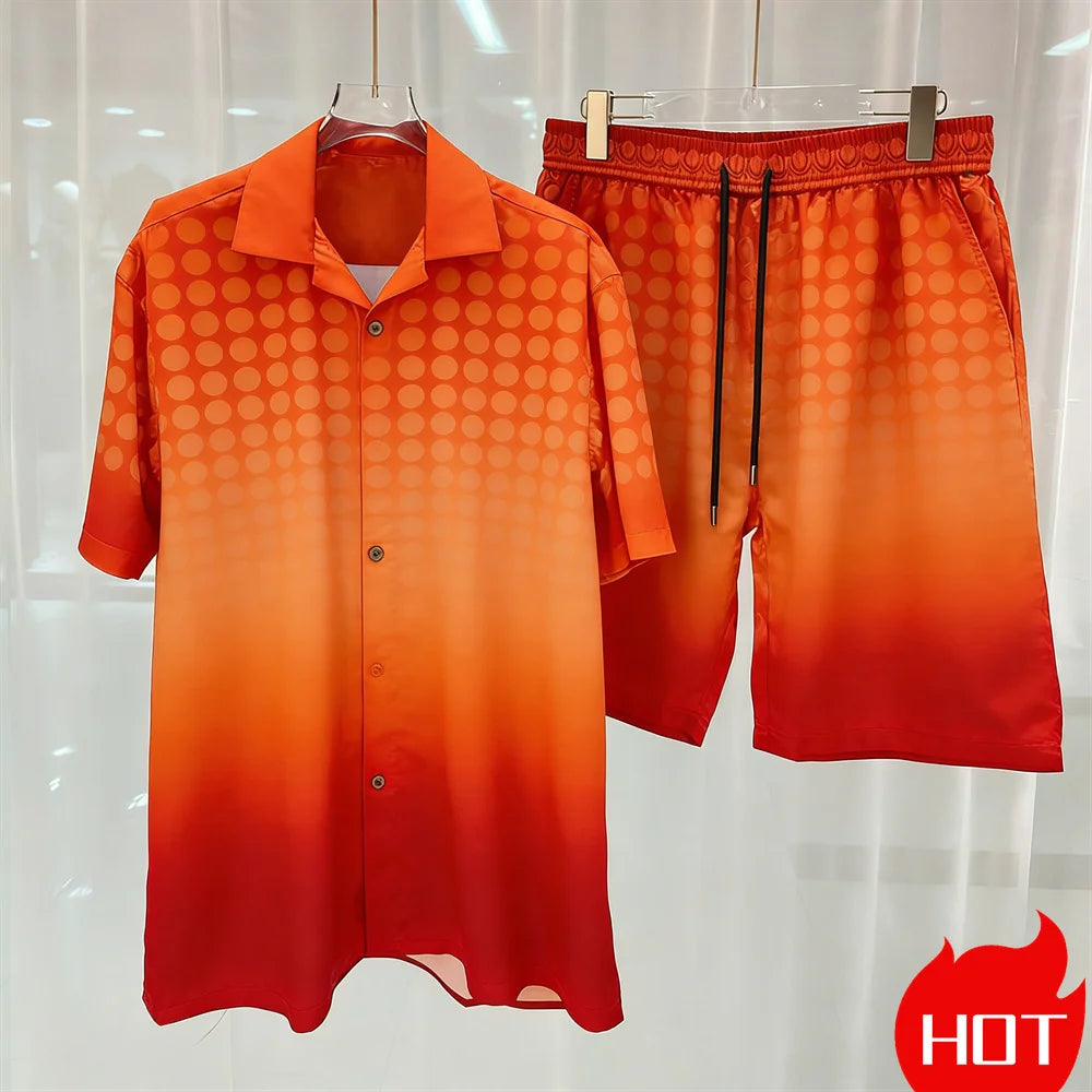 3D Graphics Printed men's Set Fashion two-piece Shorts Set high-quality Summer Short Sleeved Shirt Unisex Shirt Set Home Pajamas