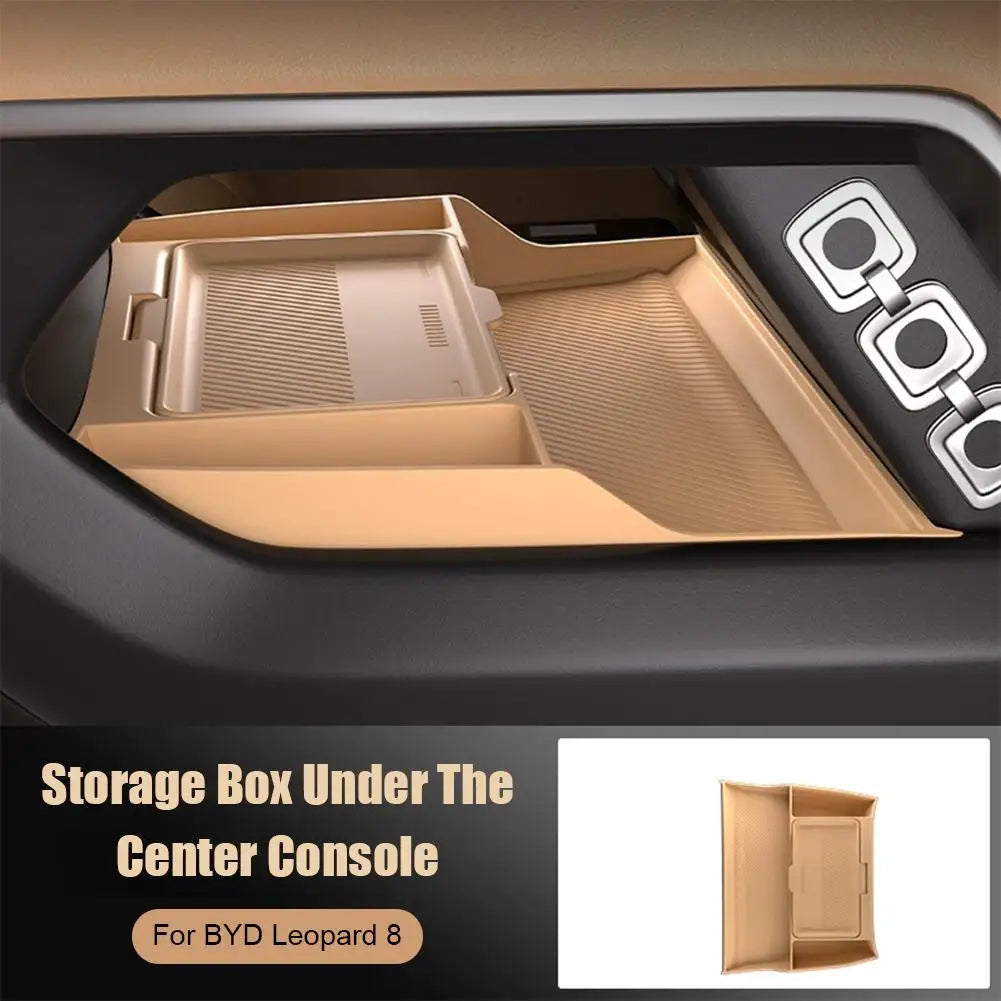 For BYD Formula Leopard 8 Double Layer Storage Box Storage Accessories Console Center Box Tray Center Car Under Storage Int L7F9
