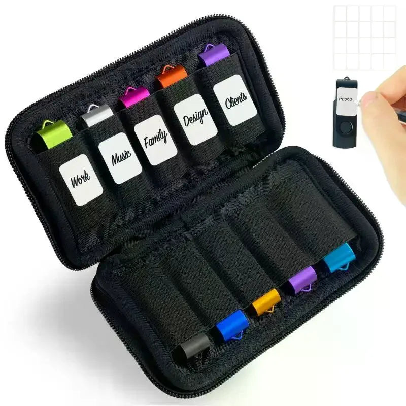 Portable USB Flash Drive Storage Bag Electronic Accessories Organizer Case For USB Disk Pen