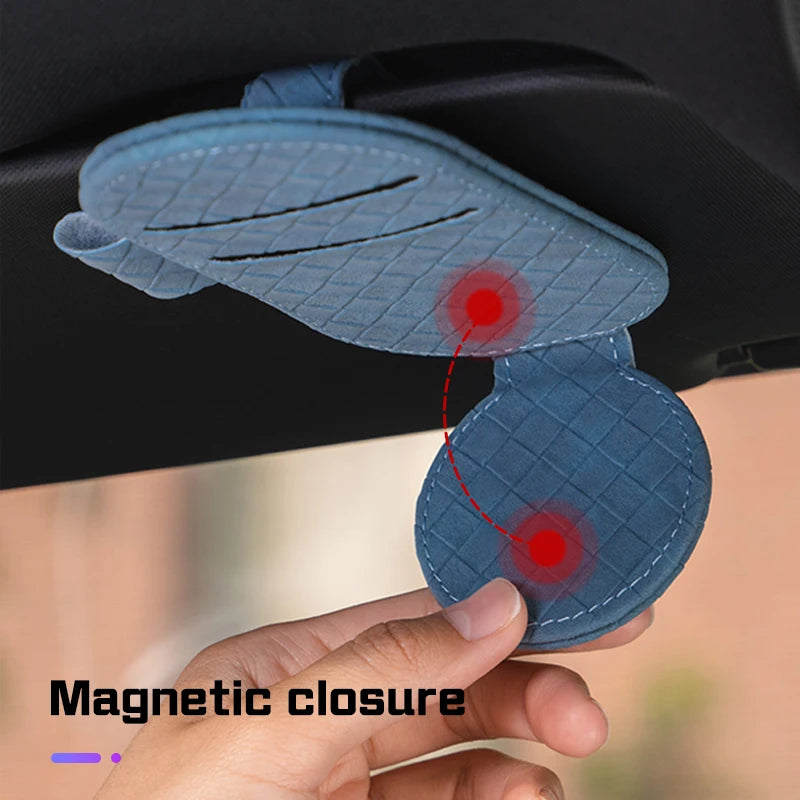 Magnetic Leather Car Glasses Clip for BMW E28 E39 E46 E53 E60 E92 F10 F20 F48 G60 G70 X1X5X6 X7 Sun Visor Sunglasses Holder Clip