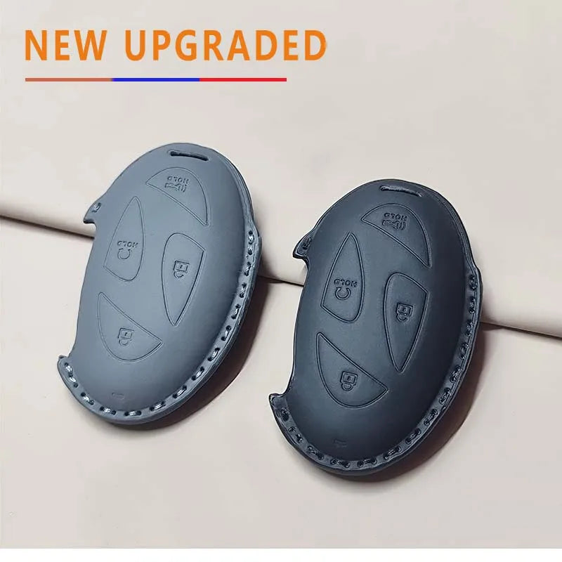 Car Remote Key Case Cover for Hyundai Grandeur GN7 Kona Ev 2023 Ionic 6 5/7 Bottons Leather Keychain Durable Luxury Accessories