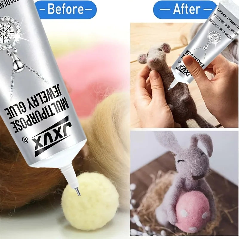 B7000 Jewelry Glue Clear for Rhinestone 50g/1.68 Craft Adhesive Glue with Precision Tip Multi Function Fabric Glue for Stone Charms Nail Art Jewelry