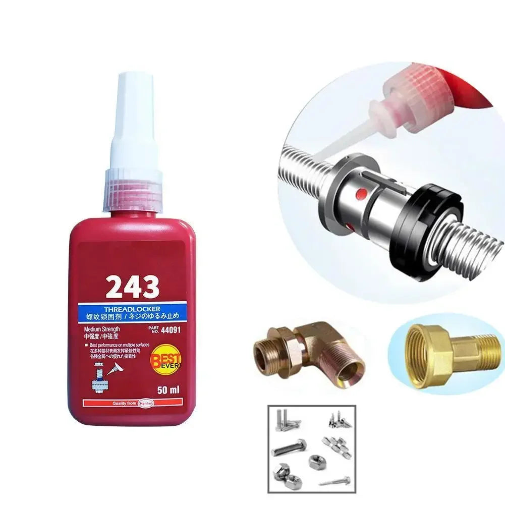 50ml Threadlocker 222 242 243 263 271 272 290 Screw Glue Quickly Cured Thread Locking Agent Anaerobic Adhesive Glue Anti-Loose