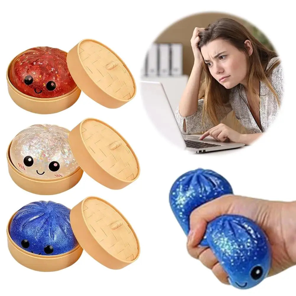 10Cm Simulation Flash Dumpling Pressure Ball Stress Relief Reusable Low Rebound Decompression Toys Children Adults Birthday Gift