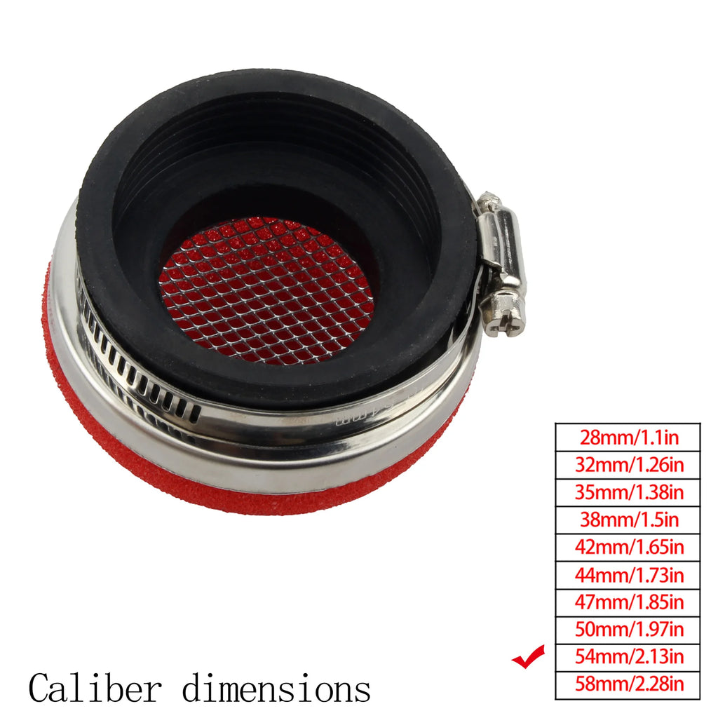 Motorcycle 28/32/35/38/42/45/50/54/58 MM Stright Foam Air Filter Sponge Cleaner Moto Scooter Motocross Dirt Bike Accessories
