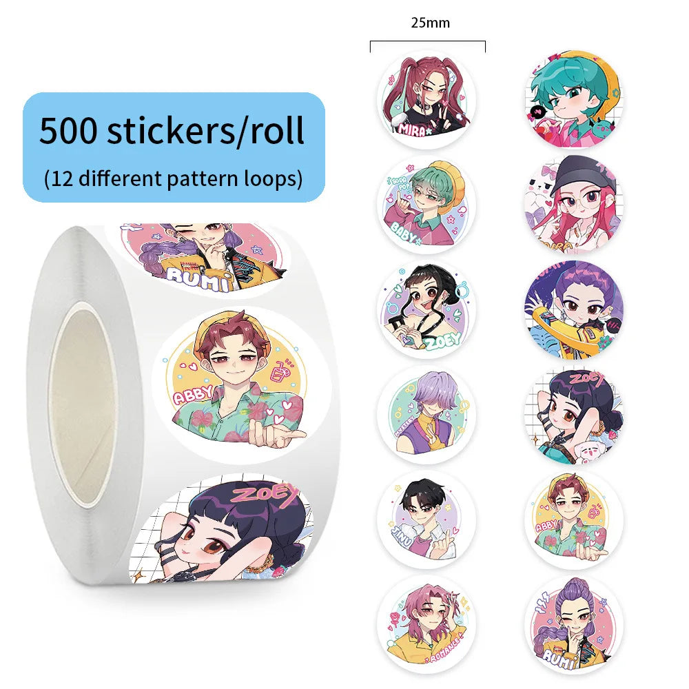 500Pcs/Roll Anime Lumi Mila Zoi Witch Hunter Stickers DIY Waterproof Decals for Scrapbook Phone Luggage Skateboard Laptop Decor