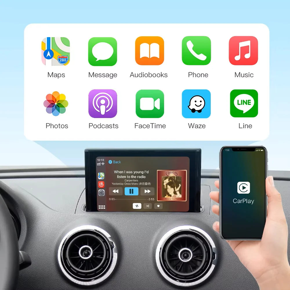 AUTOABC Wireless CarPlay for Audi A3 S3 8V 2013-2018 Android Auto Mirror Link AirPlay Reverse Camera Multimedia Accessorie