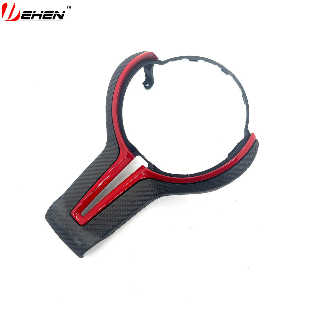For BMW F20 F22 F30 F31 F32 F33 F36 F10 F06 F12 F13 F15 F16 M-Sport Replacement Style ABS+Carbon Fiber Steering Wheel Trim