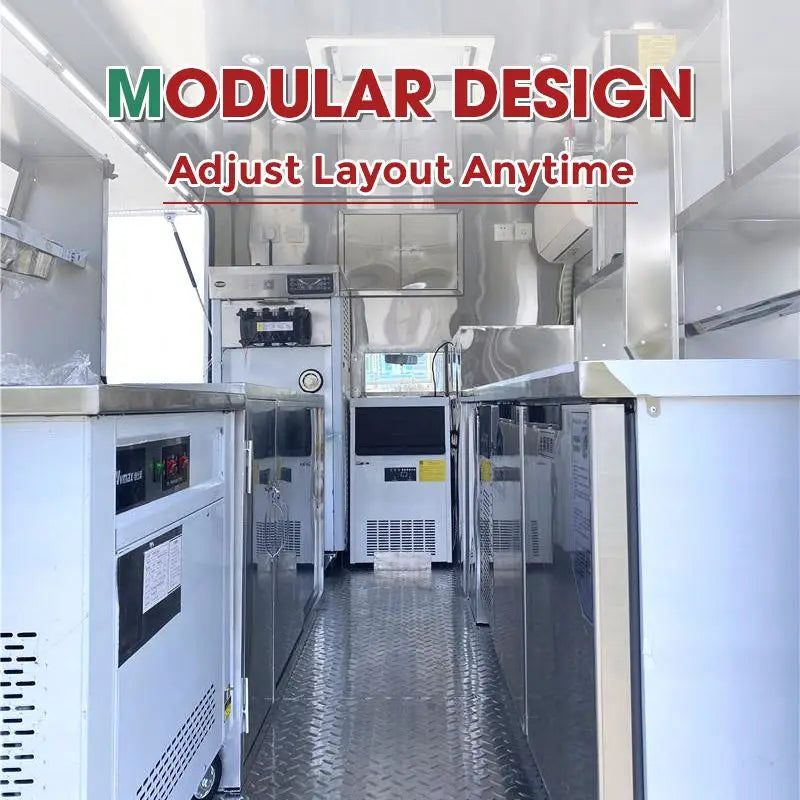 Fully Equipped Cart Trailers Fast Food Custom Cream Food Truck  with Full Equipment Mobile Food Trailer