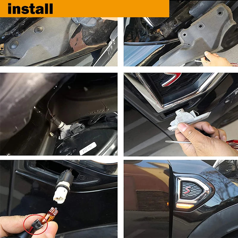 2Pcs For MINI Countryman F60 2017 2018 2019 2020 2021 Smoked Amber LED Front Bumper Side Marker Light Flowing Turn Signal Lamp